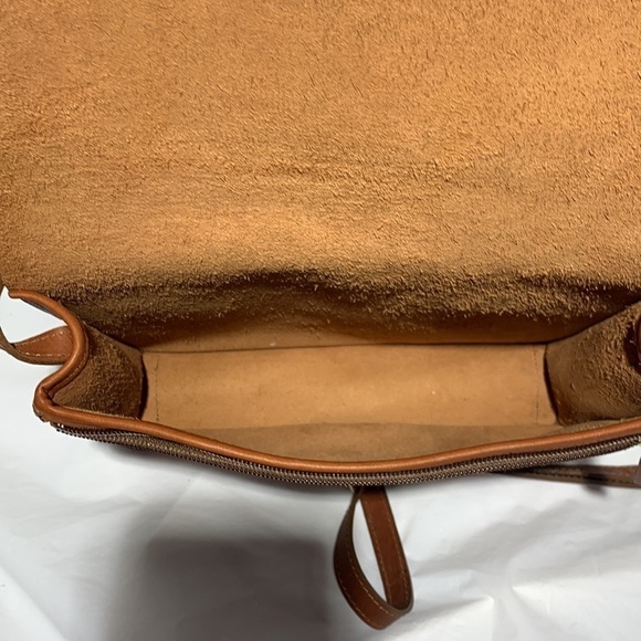 Jack Georges Cognac University Classic Crossbody Hand Bag with Twisting Lock - Picture 7 of 10